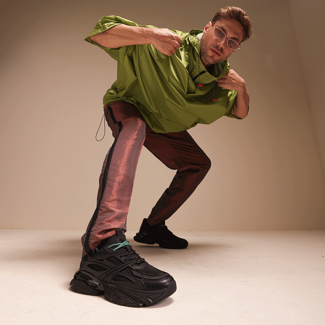 Sneakers bărbați Enzo Bertini negri din piele naturală  și textil  3660bp431n - 1 | YEO