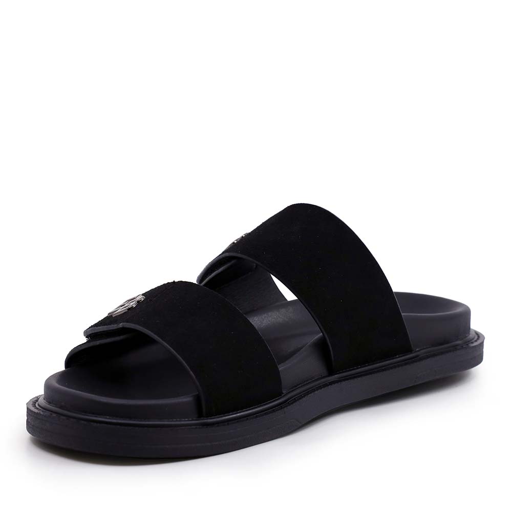 Enzo Bertini black suede men's clogs 2449BST33509VN