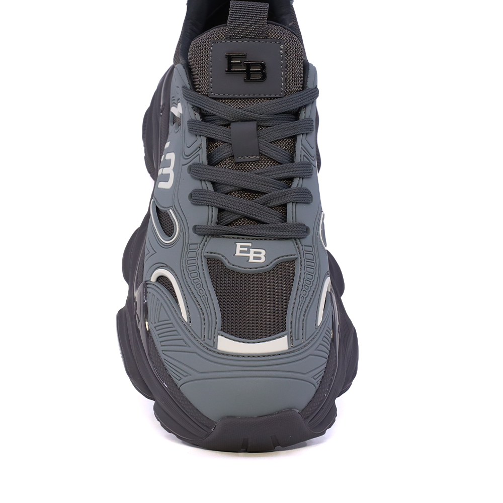 Sneaker bărbați Enzo Bertini gri închis din piele și textil 3661BP595GR