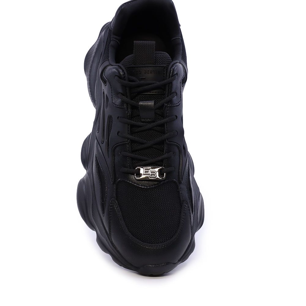 Sneaker bărbați Enzo Bertini negri din piele și textil 3662BP861N