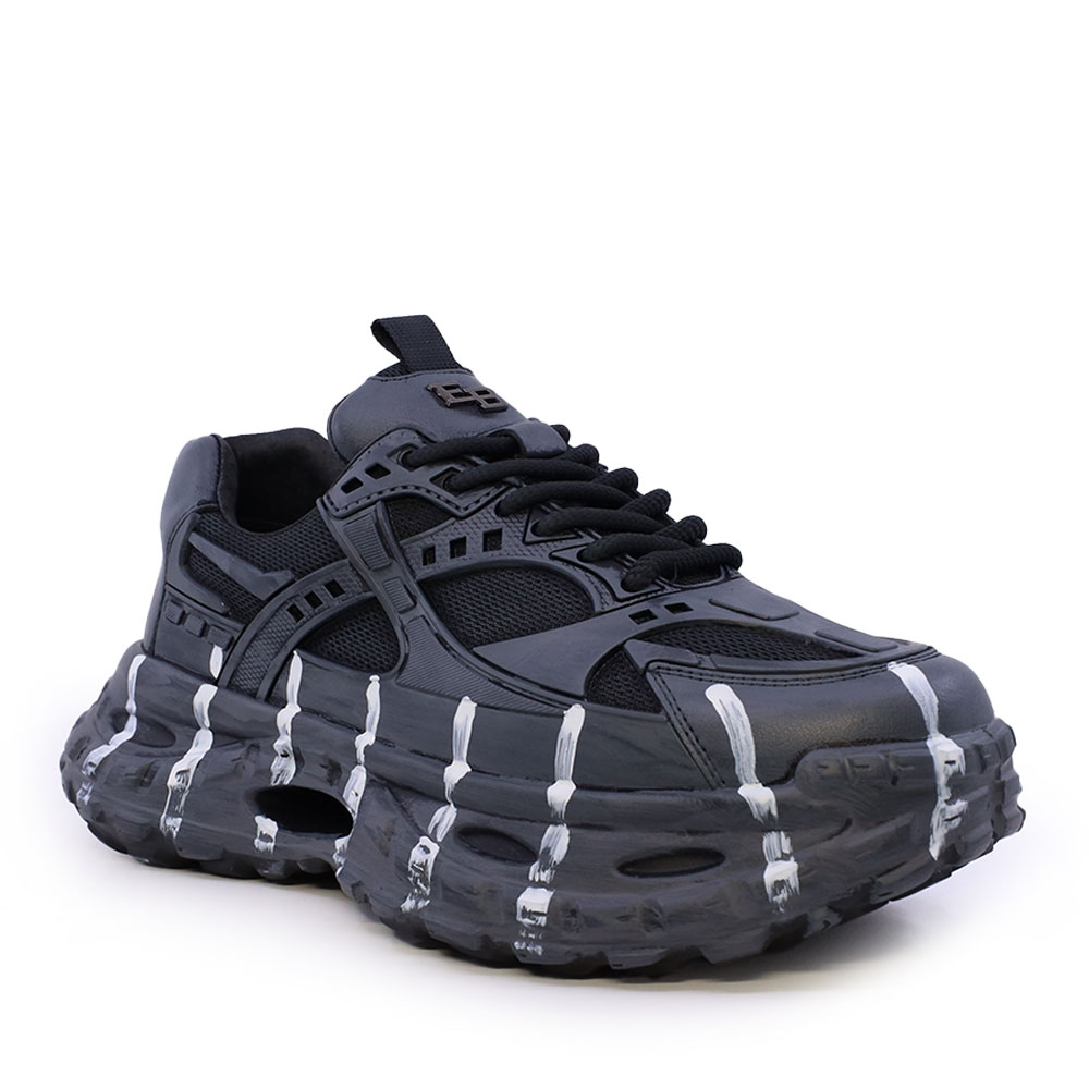 Sneakers chunky bărbați Enzo Bertini gri închis din piele și textil 3661BP845GR - imagine 2
