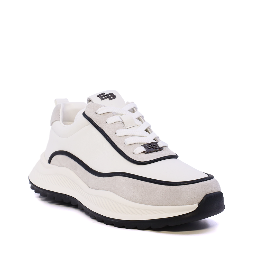 Sneaker ușori bărbați Enzo Bertini albi din piele și piele întoarsă 3661BP851A - imagine 2