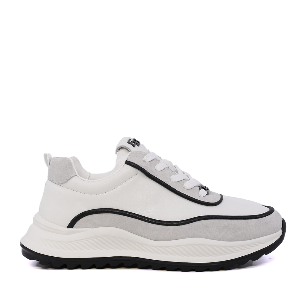 Sneaker ușori bărbați Enzo Bertini albi din piele și piele întoarsă 3661BP851A
