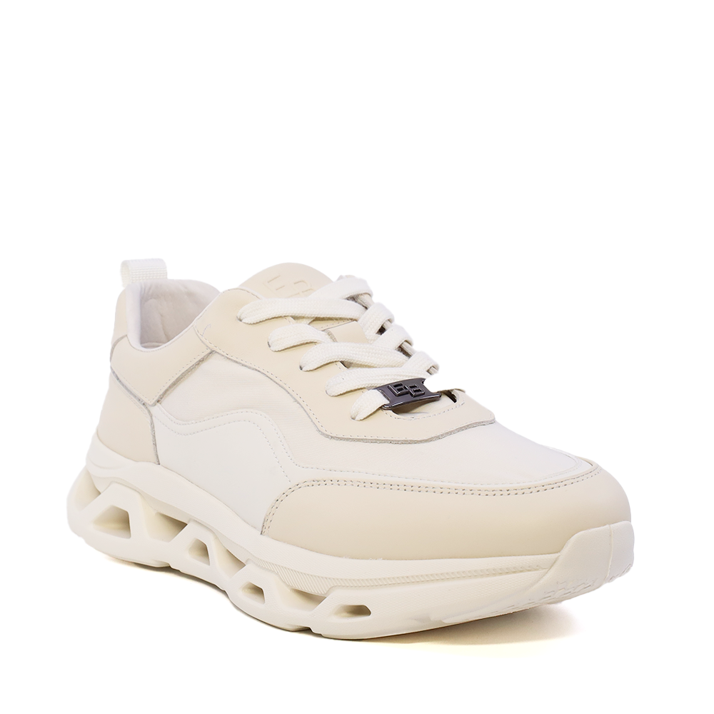 Sneaker ușori bărbați Enzo Bertini albi din piele și textil 3661BP830A - imagine 2