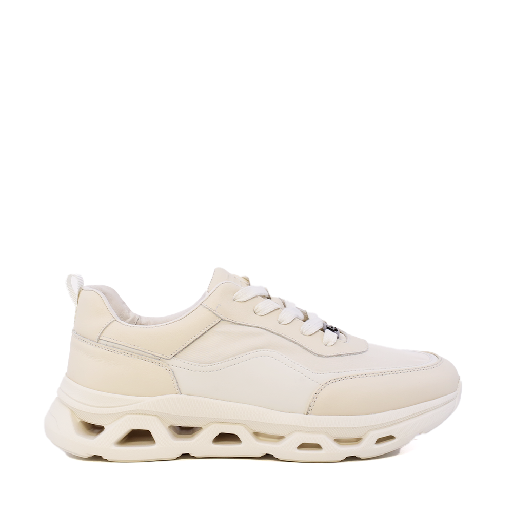 Sneaker ușori bărbați Enzo Bertini albi din piele și textil 3661BP830A