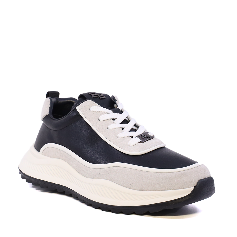 Sneaker ușori bărbați Enzo Bertini negri din piele și piele întoarsă 3661BP851N - imagine 2