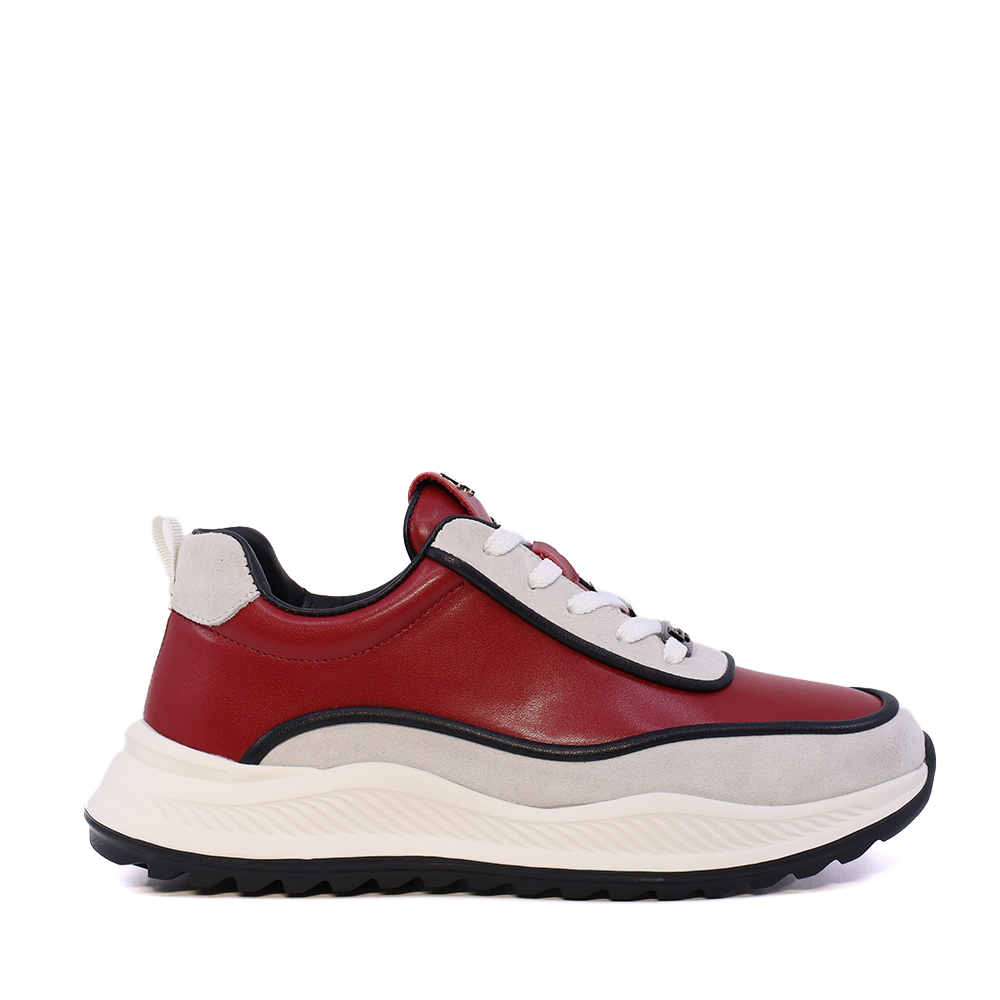 Sneaker ușori bărbați Enzo Bertini roșii din piele și piele întoarsă 3661BP851R