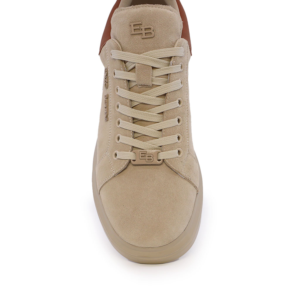 Enzo Bertini beige suede men's sneakers with logo 3869BP665VBE