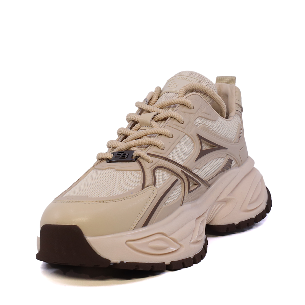 Sneakers  bărbați Enzo Bertini bej din piele și textil 3661BP855BE