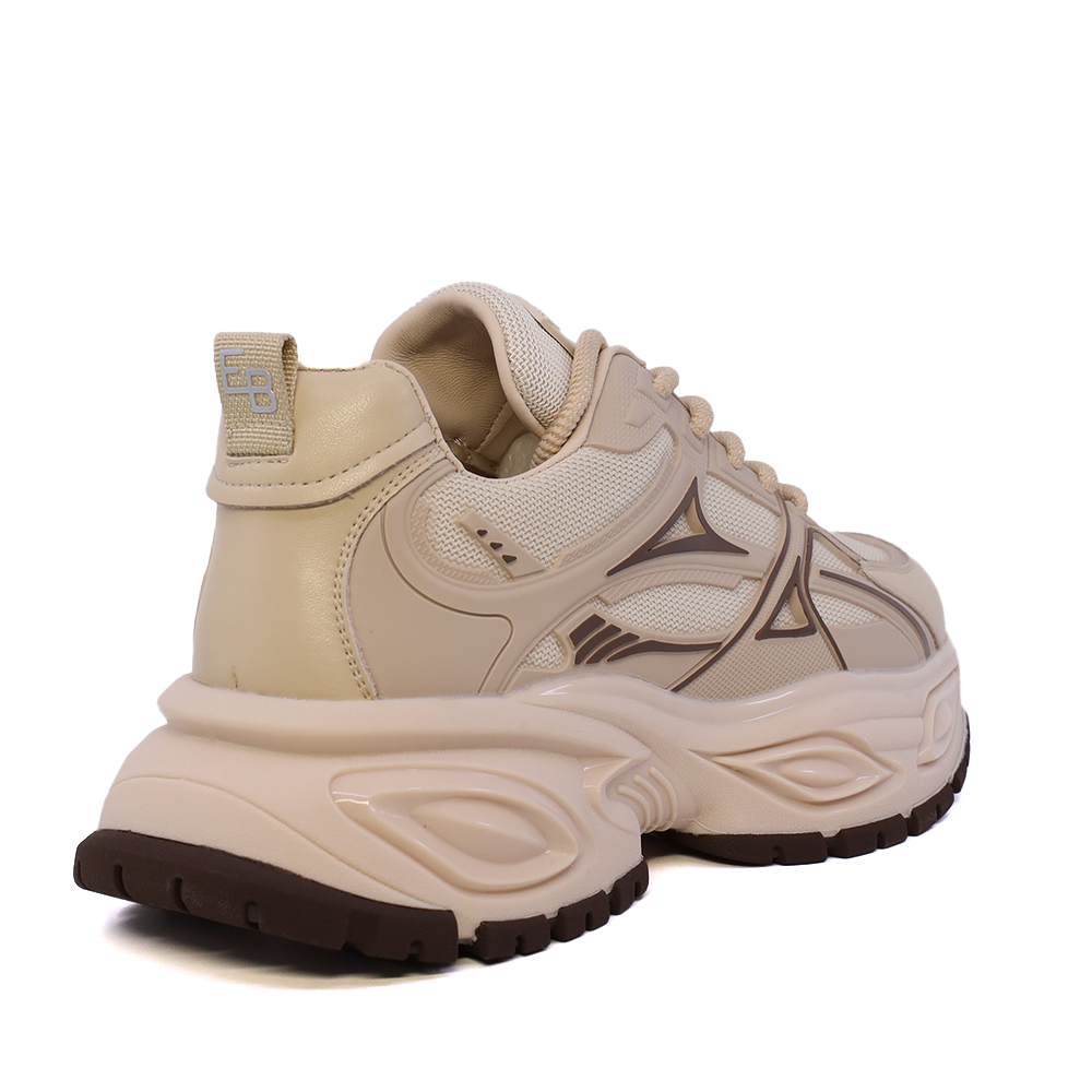 Sneakers  bărbați Enzo Bertini bej din piele și textil 3661BP855BE