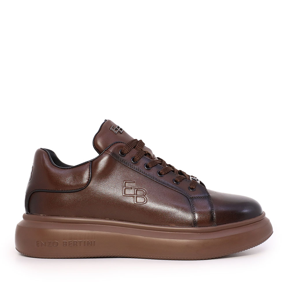 Sneakers bărbați Enzo Bertini maro din piele naturală  3660BP553M