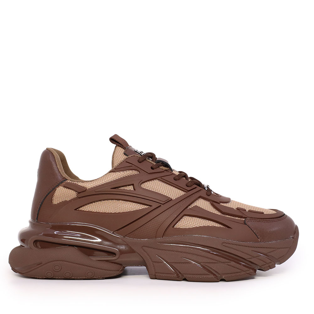 Sneakers bărbați Enzo Bertini maro din piele și material textil 3660BP431M