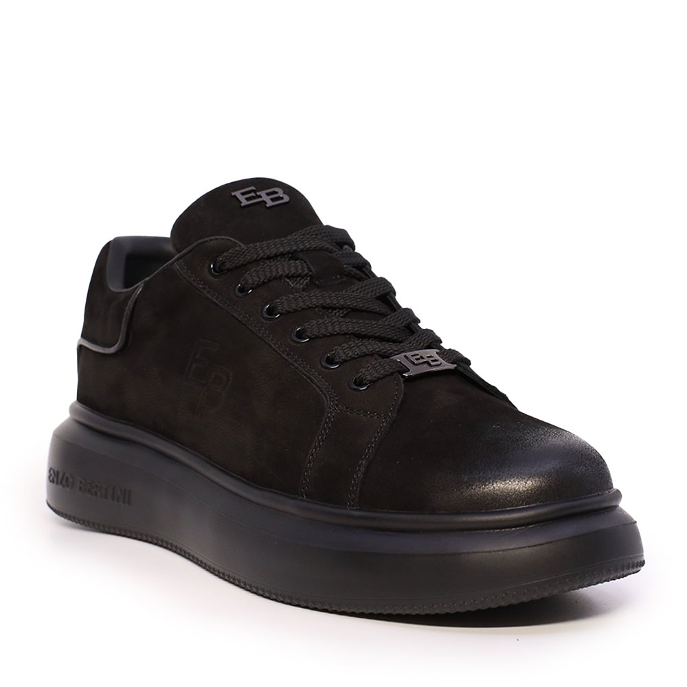 Sneakers bărbați Enzo Bertini negri din piele nabuc  3660BP553NN - 1 | YEO