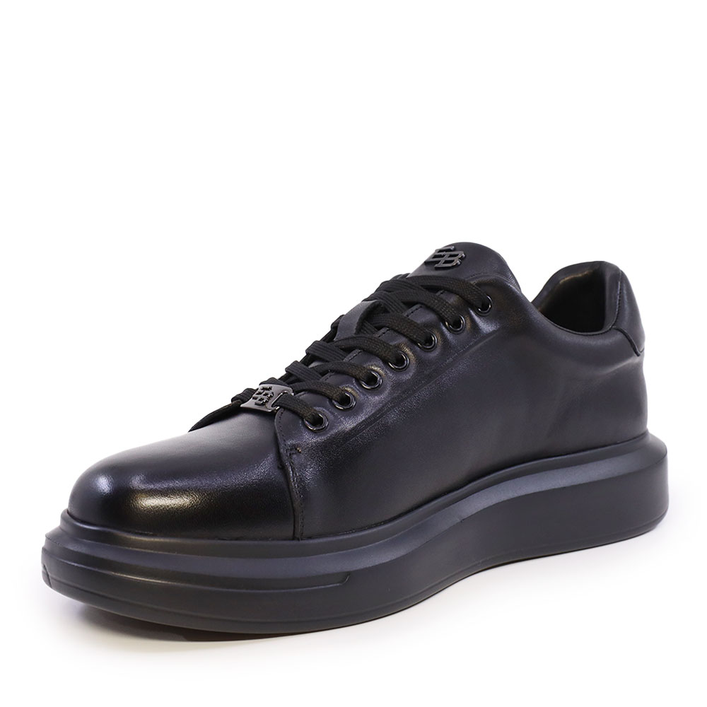 Enzo Bertini men's black sneakers made of genuine leather 3869BP585N