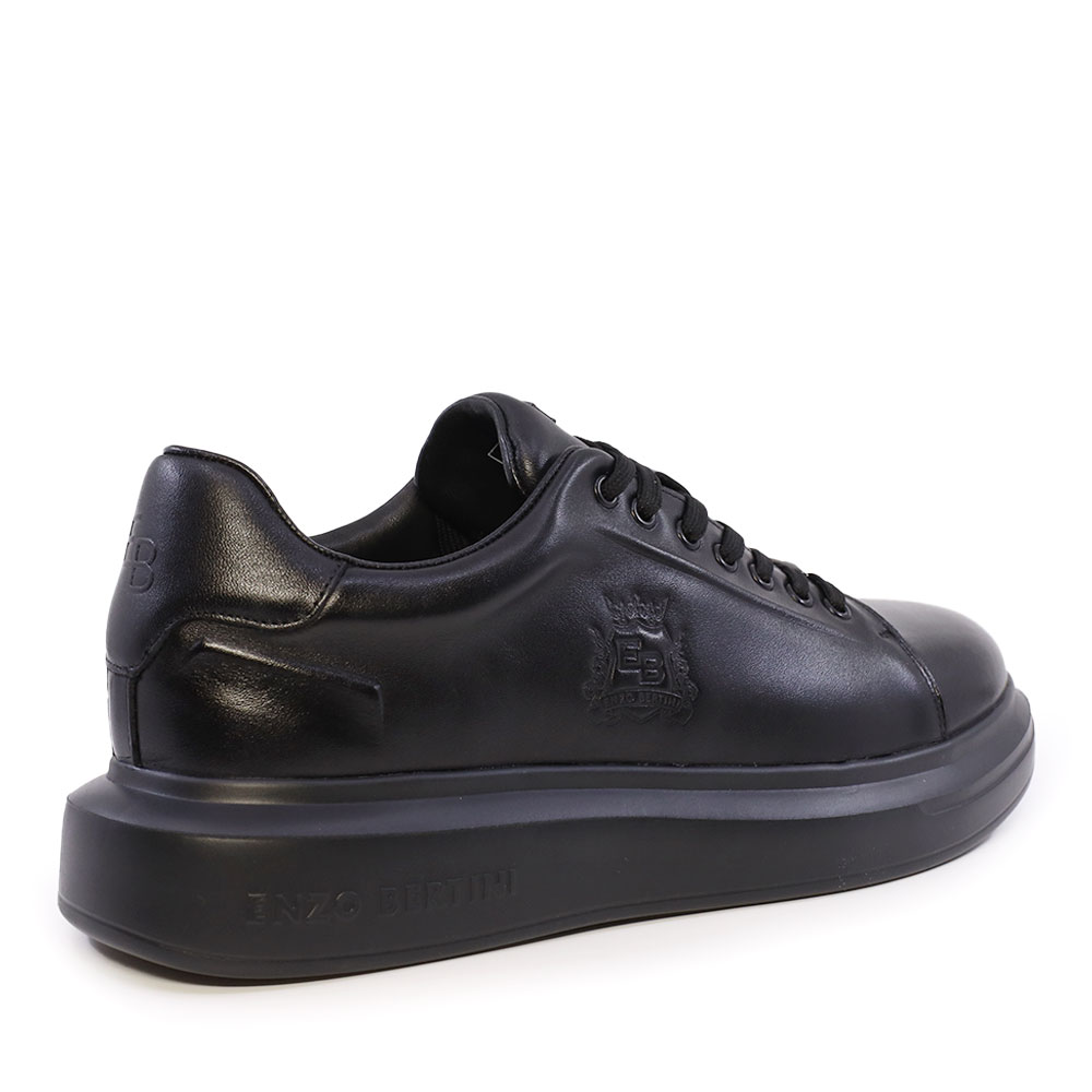 Enzo Bertini men's black sneakers made of genuine leather 3869BP585N