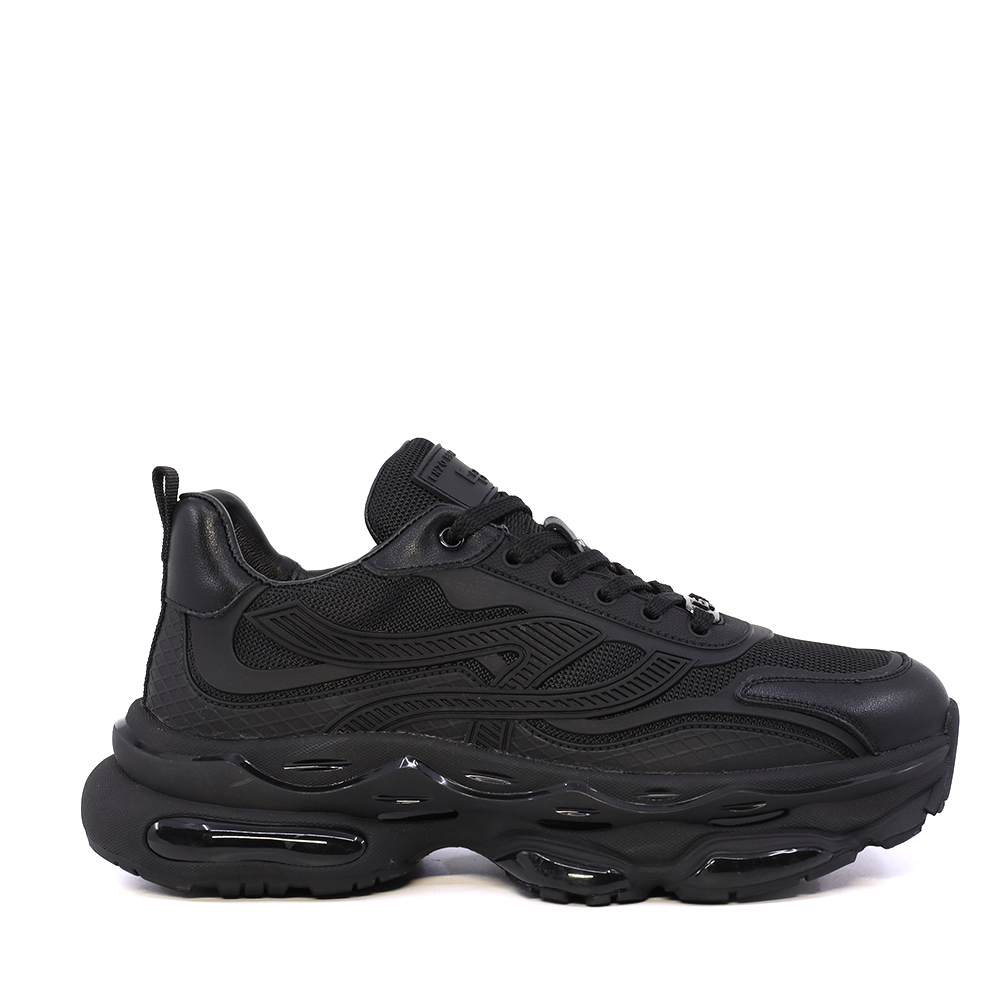 Adidasi barbati Enzo Bertini negri din piele si textil 3661BP859N