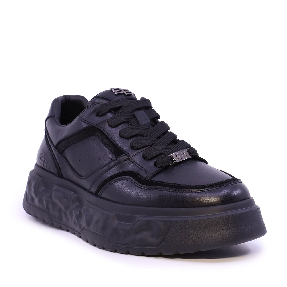 Sneakers bărbați  Enzo Bertini Premium Collection negri din piele 1642BP232026N — imaginea 2