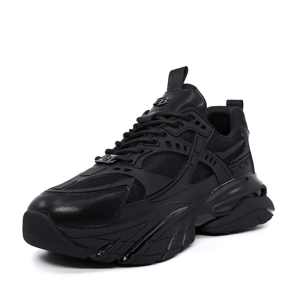 Enzo Bertini black men's chunky sneakers made of leather and textile 3869BP661N