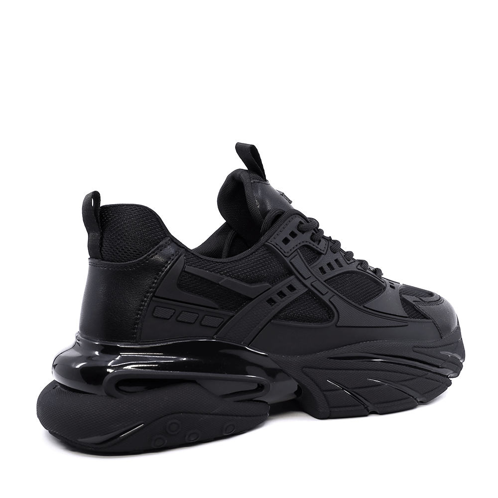 Enzo Bertini black men's chunky sneakers made of leather and textile 3869BP661N