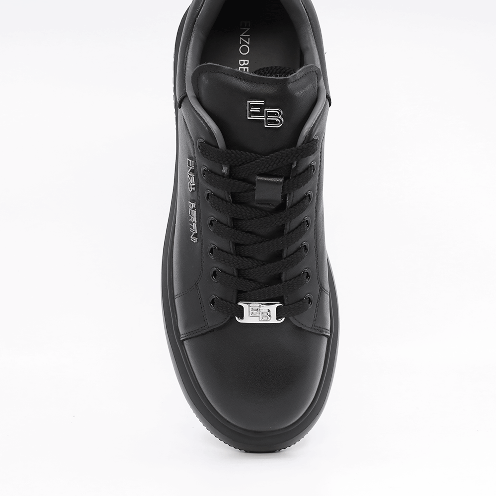Sneakers ușori bărbați Enzo Bertini negri din piele 3662BP554N