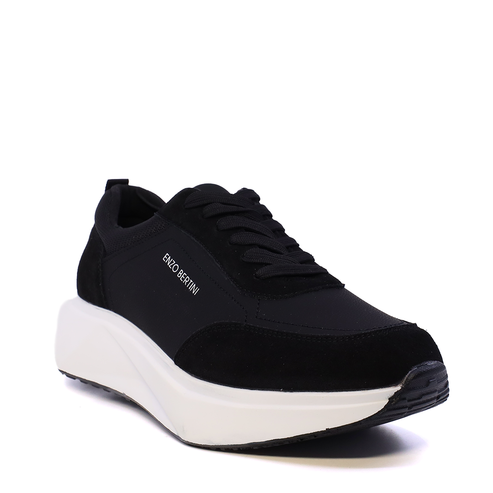 Sneakers ușori bărbați Enzo Bertini Premium Collection negri din piele și textil  1641BP250018VN - imagine 2