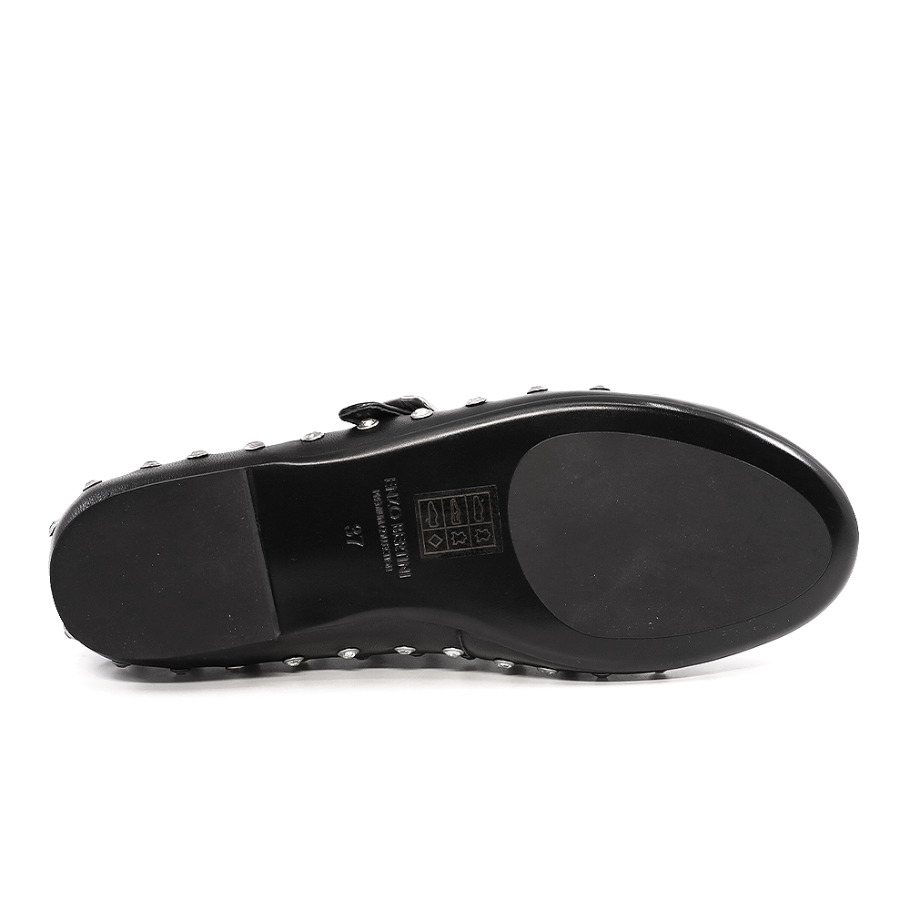 Balerini femei Enzo Bertini negri din piele naturală cu ștrasuri  2279DP249060N