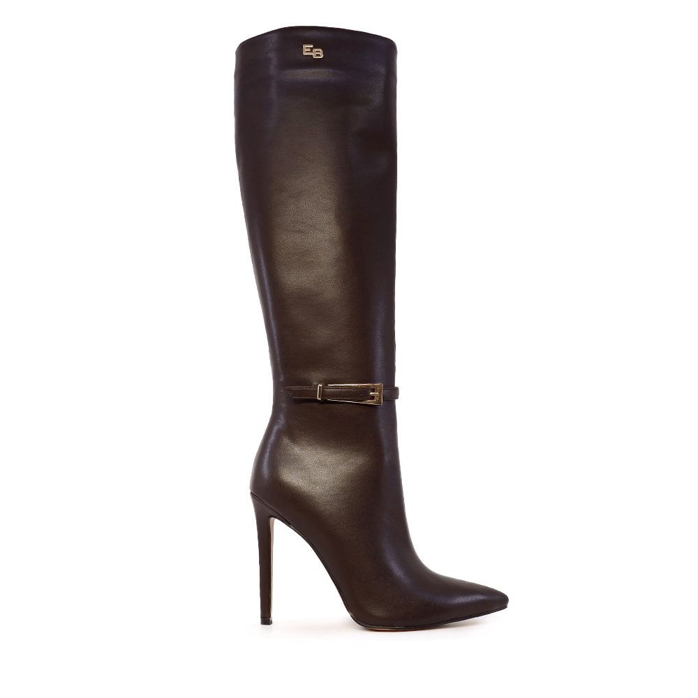 Cizme elegante  cu toc înalt femei Enzo Bertini maro din piele  1120DC7805M