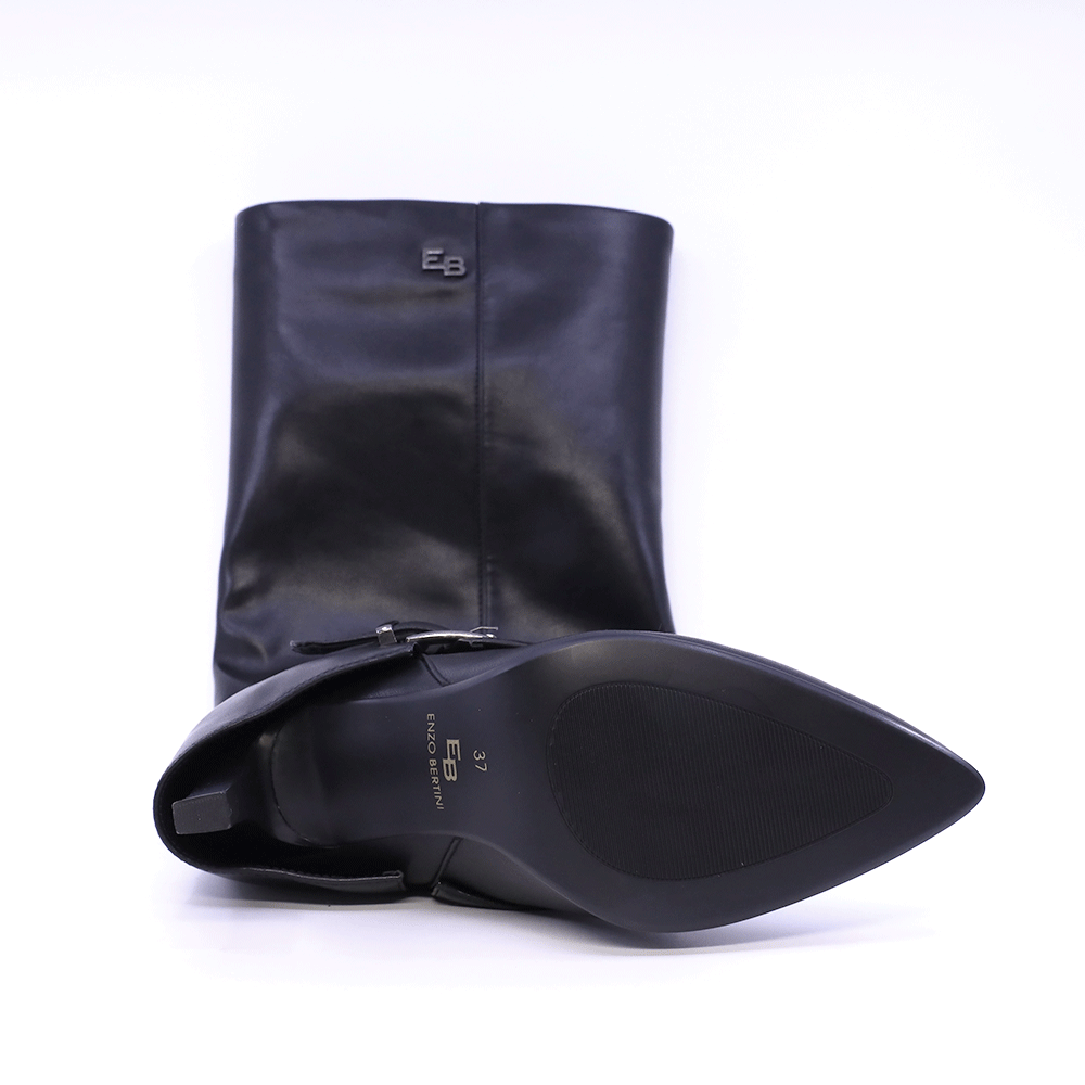 Cizme tubulare cu toc înalt femei Enzo Bertini Premium Collection negre 1122DCALLEGRAN