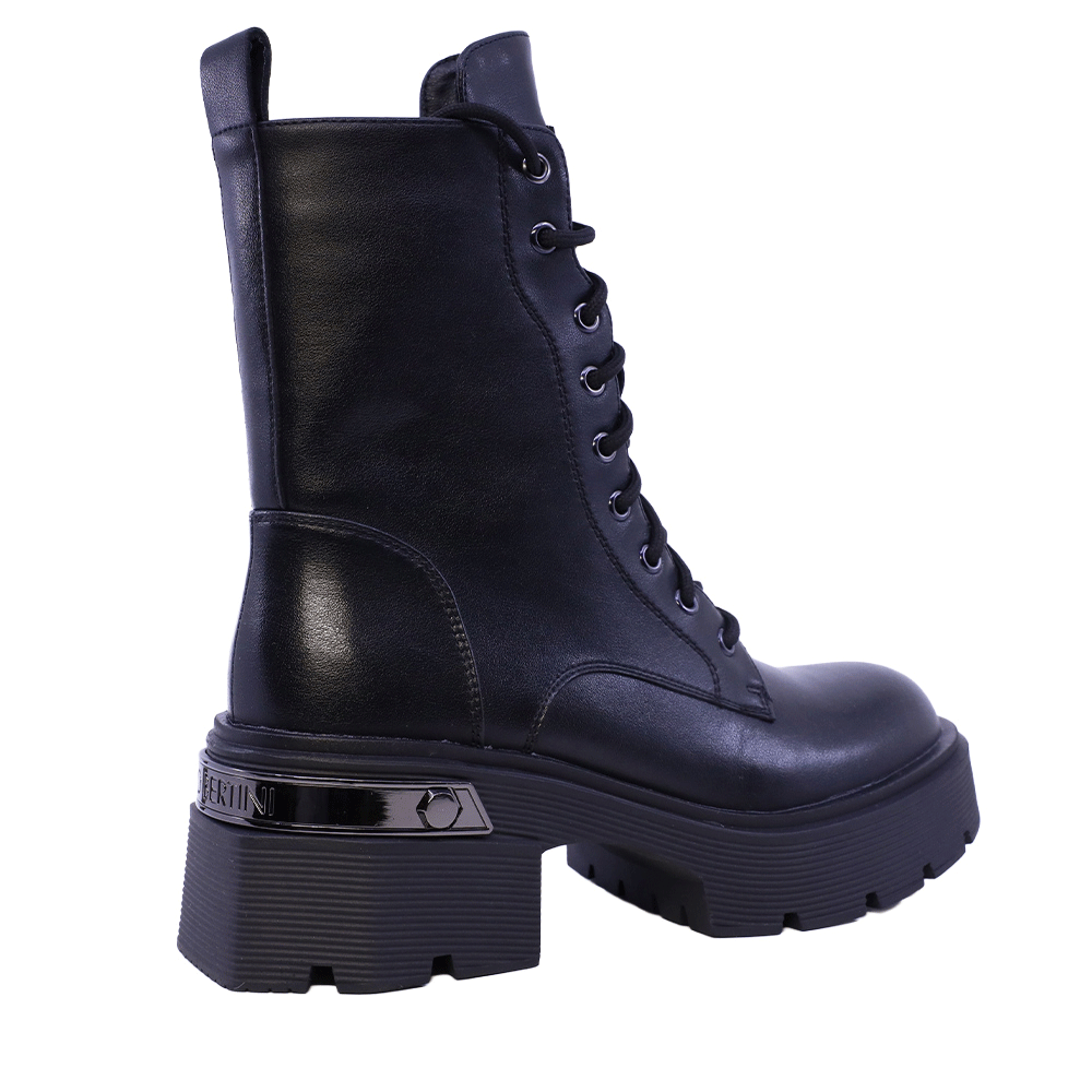 Bocanci tip biker femei Enzo Bertini negri din piele 1112DG5491N