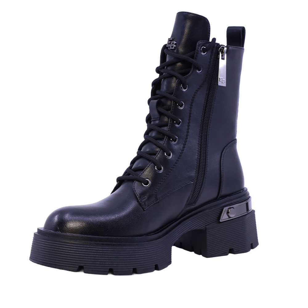 Bocanci tip biker femei Enzo Bertini negri din piele 1112DG5491N