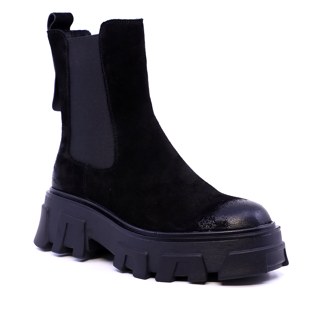 Ghete chelsea  femei Enzo Bertini negre din velur  1120DG1619VN - 1 | YEO