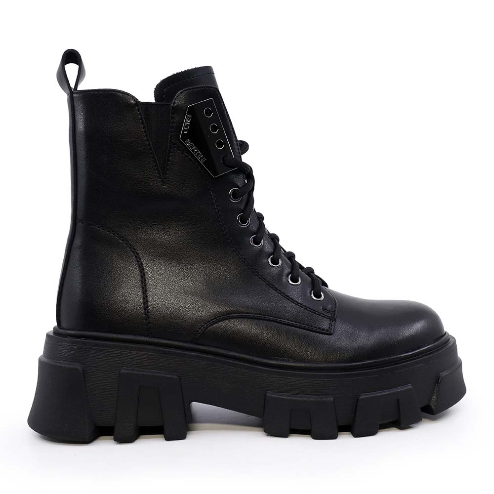 Ghete chunky femei Enzo Bertini negre  din piele naturală  1110DG2330N