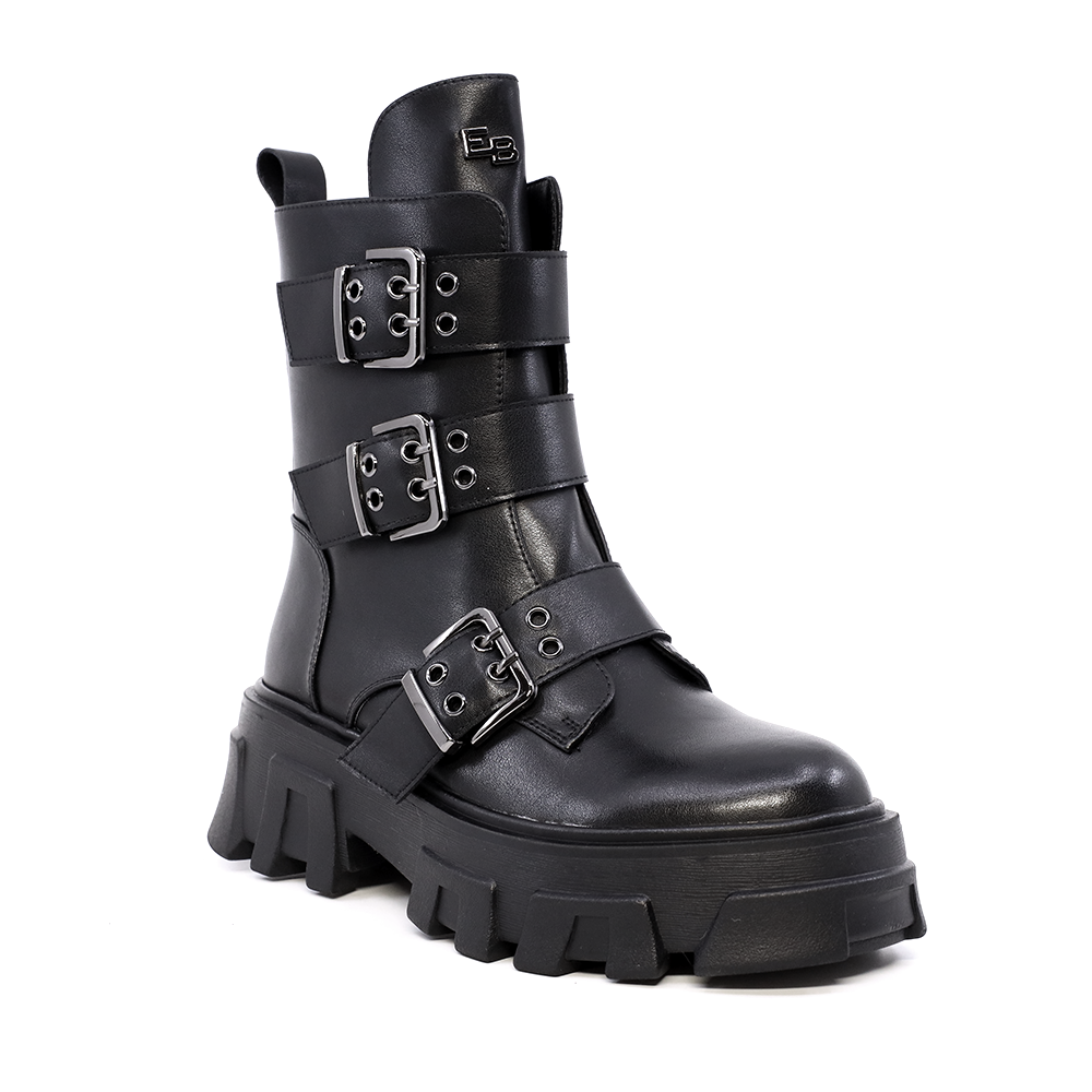 Ghete chunky femei Enzo Bertini negre  din piele naturală  1110DG2730N