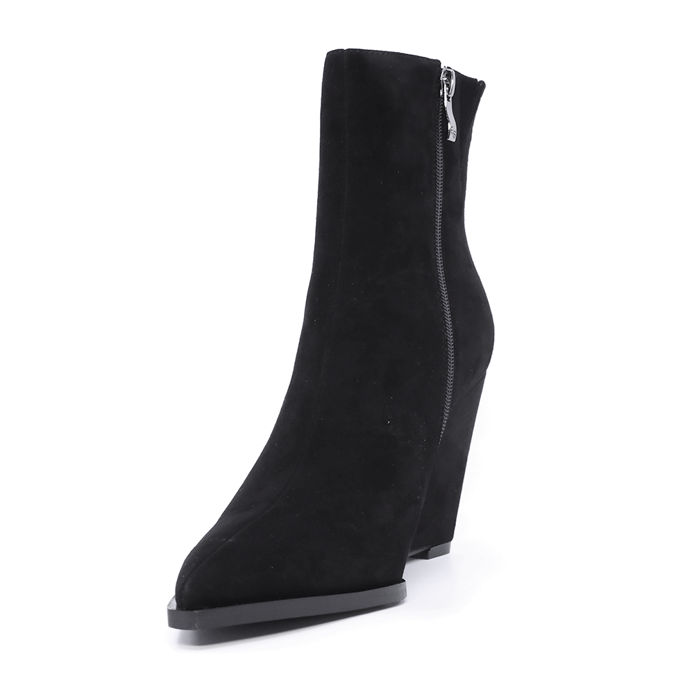 Ghete cu talpa wedge femei Enzo Bertini negre din piele  întoarsă 1122DGCARLAVN