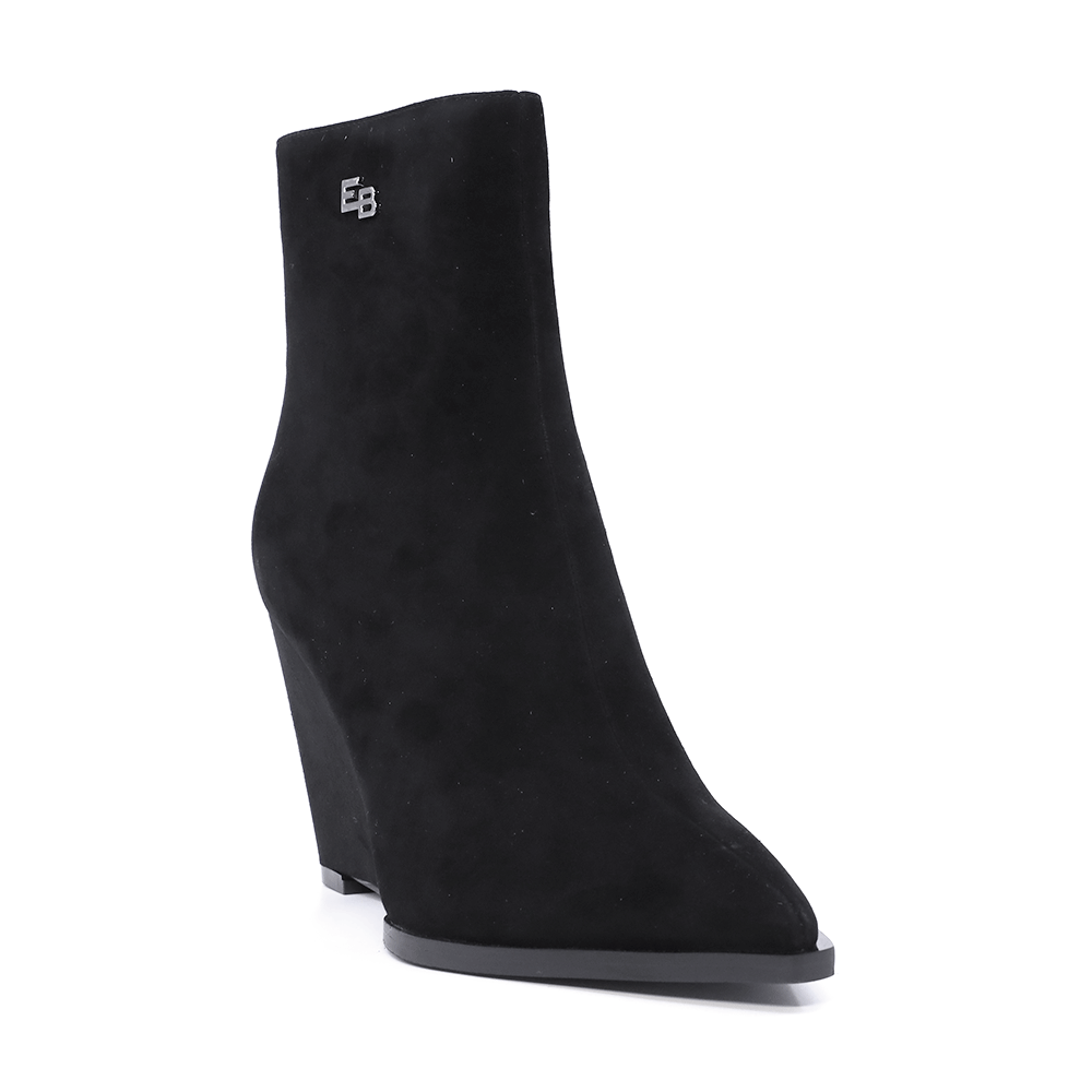 Ghete cu talpa wedge femei Enzo Bertini negre din piele  întoarsă 1122DGCARLAVN
