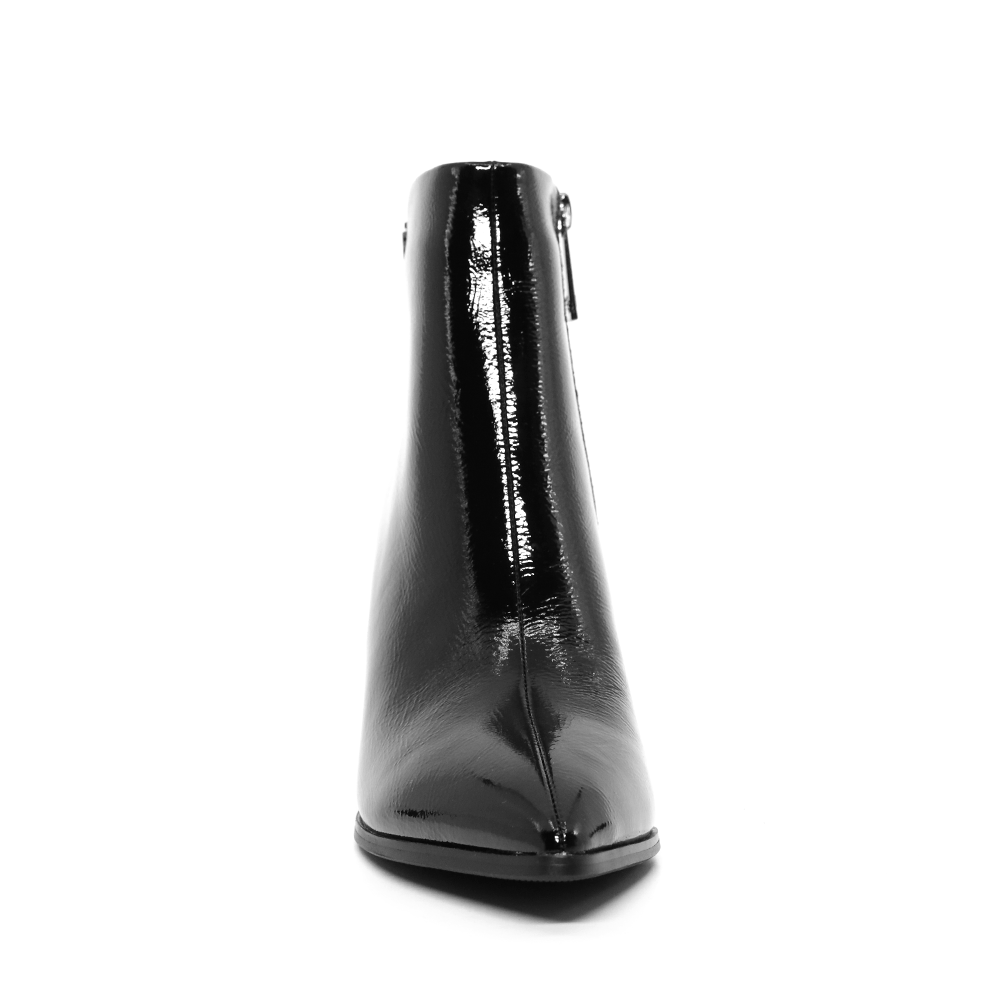 Ghete cu toc conic femei Enzo Bertini negre din piele lăcuită 1390DG8041LN