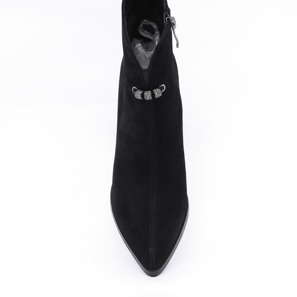 Ghete cu toc  femei Enzo Bertini Premium Collection negre din piele întoarsă 1122DG1151N