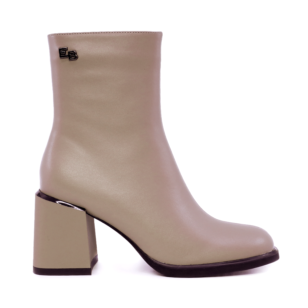 Ghete cu toc femei Enzo Bertini taupe din piele 1112DG1154TA