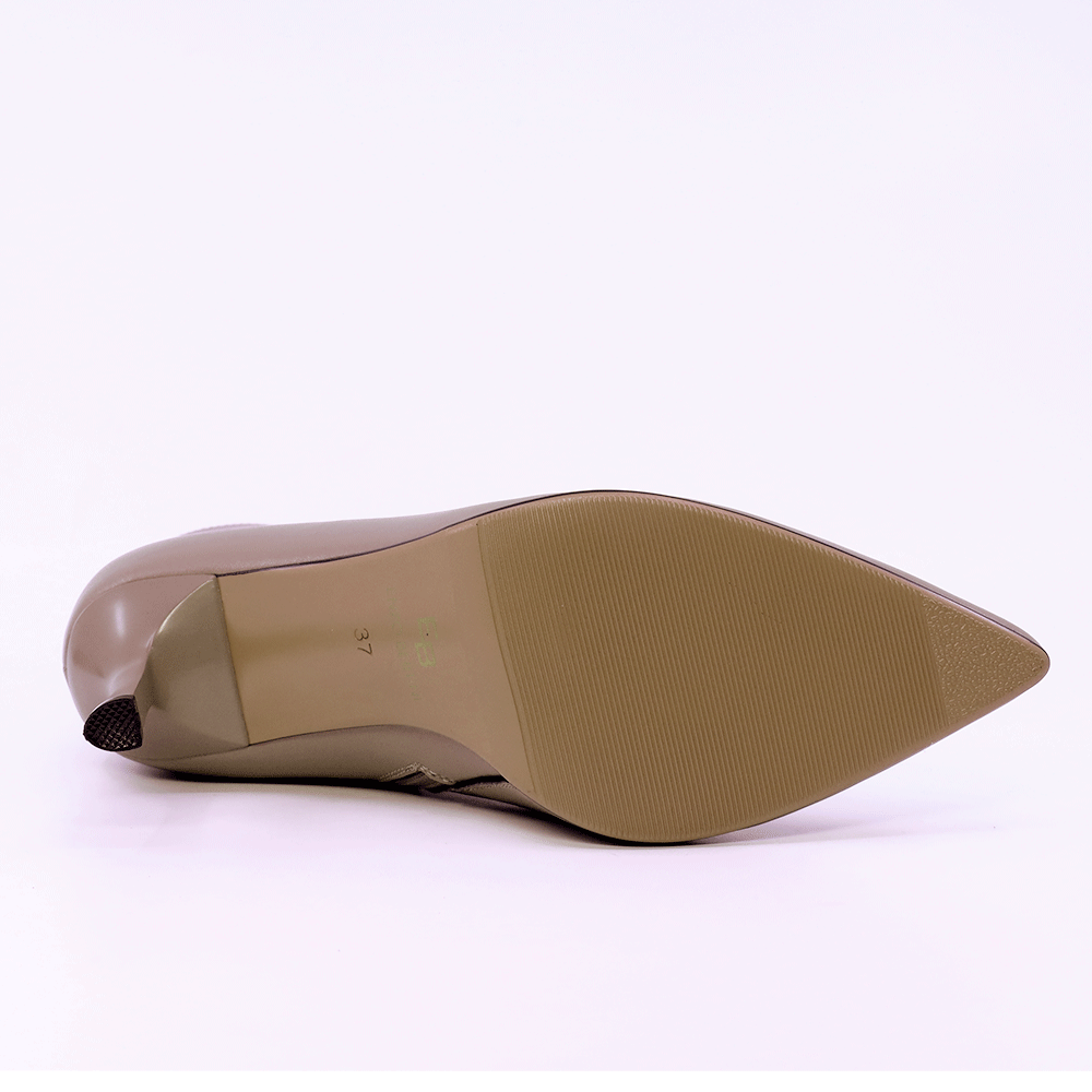 Ghete cu toc femei Enzo Bertini taupe din piele 1112DG5617TA
