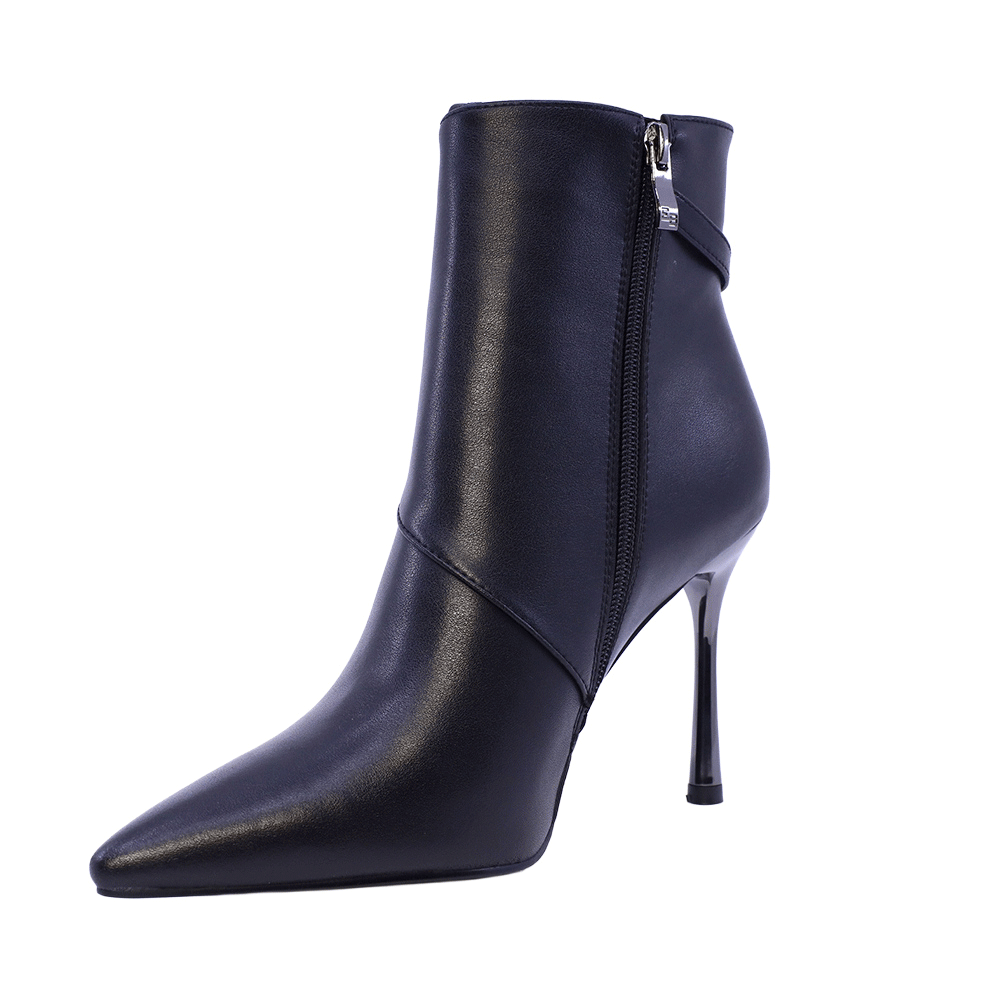 Ghete cu toc înalt femei Enzo Bertini Premium Collection negre din piele naturală 1122DGCARLOTAN