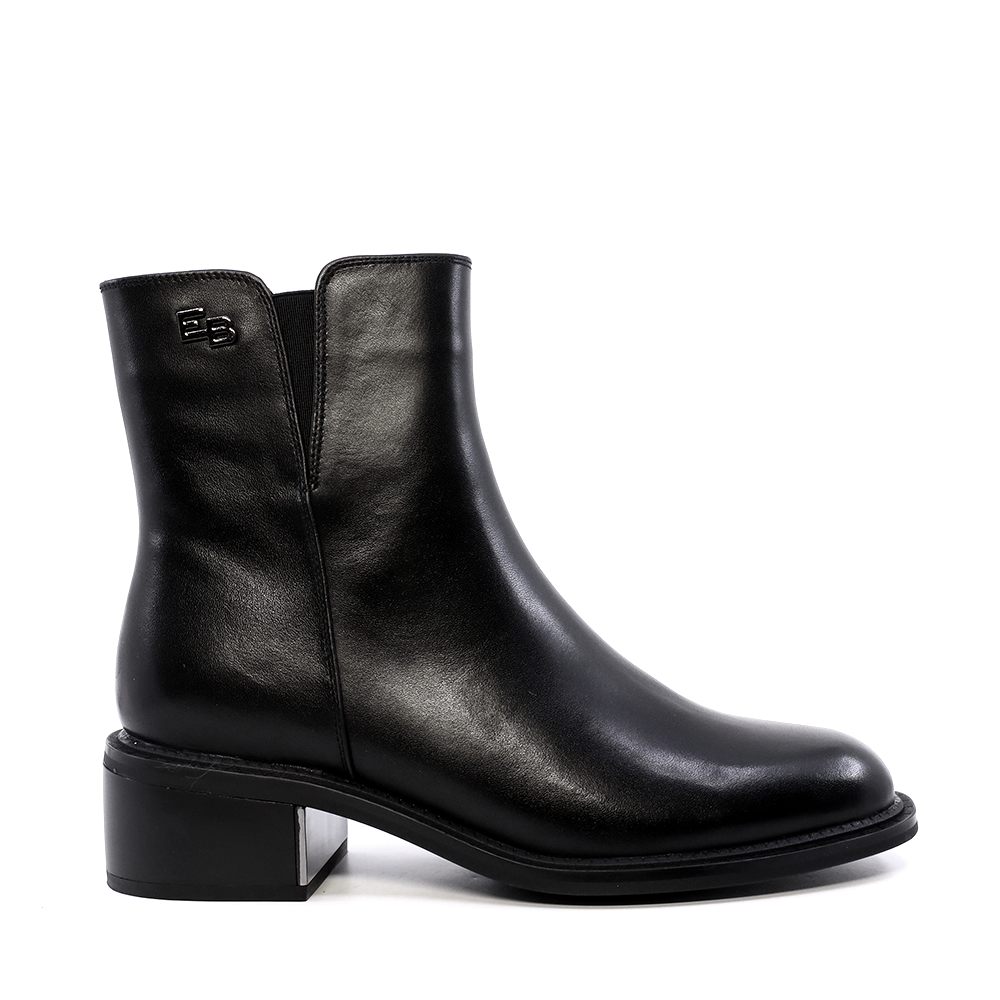Ghete cu toc mic femei Enzo Bertini negre din piele  1120DG2646N
