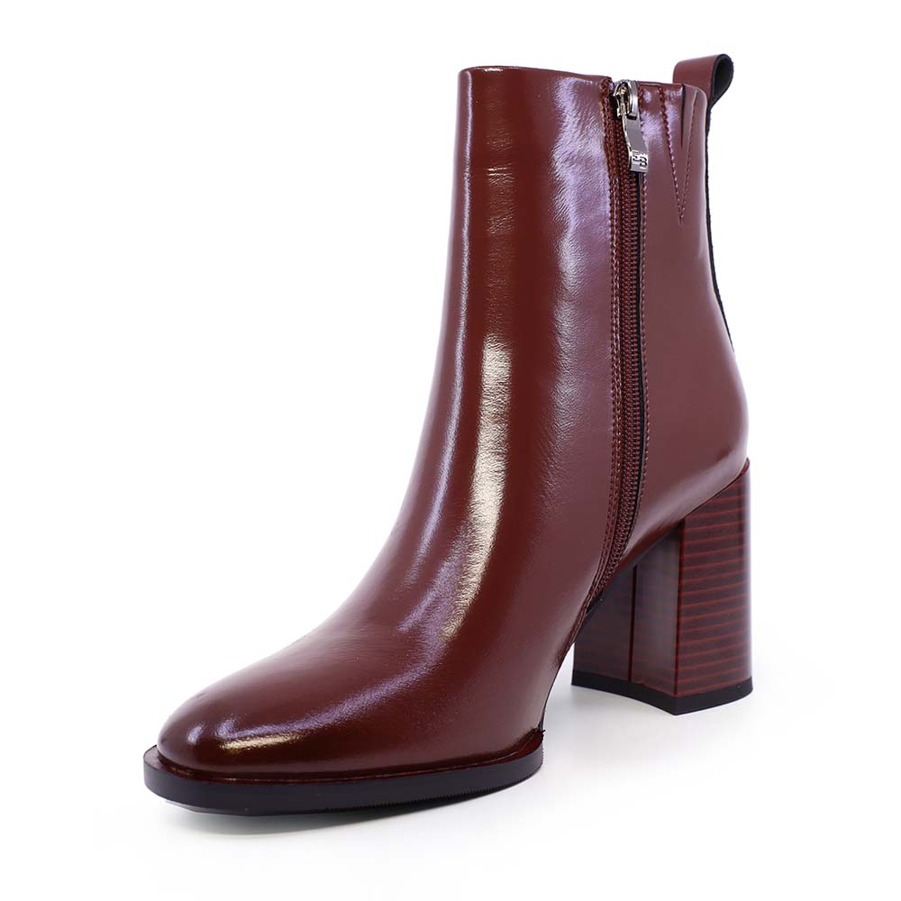 Ghete femei Enzo Bertini bordo din piele naturală cu toc gros 1110DG1696BO