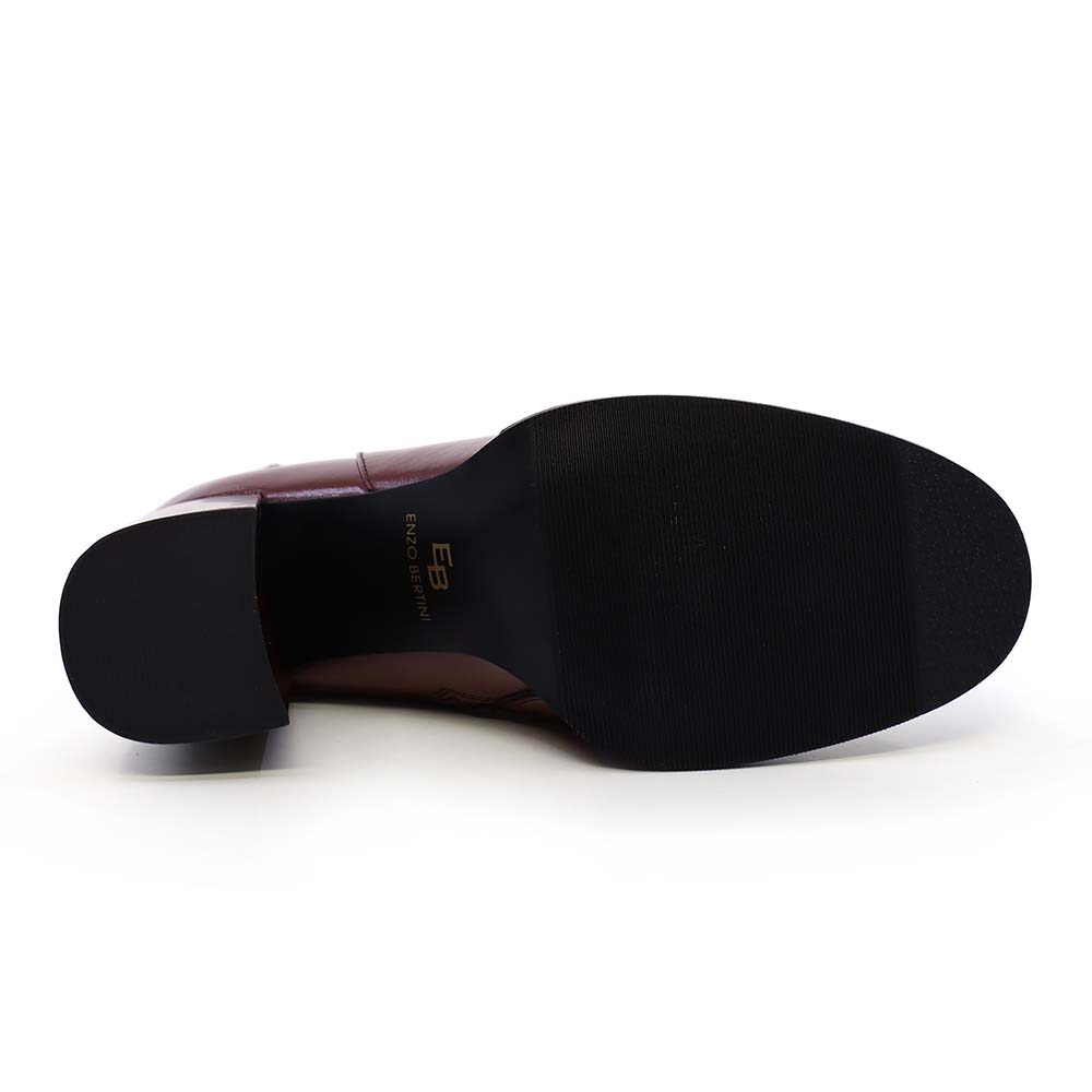 Ghete femei Enzo Bertini bordo din piele naturală cu toc gros 1110DG1696BO