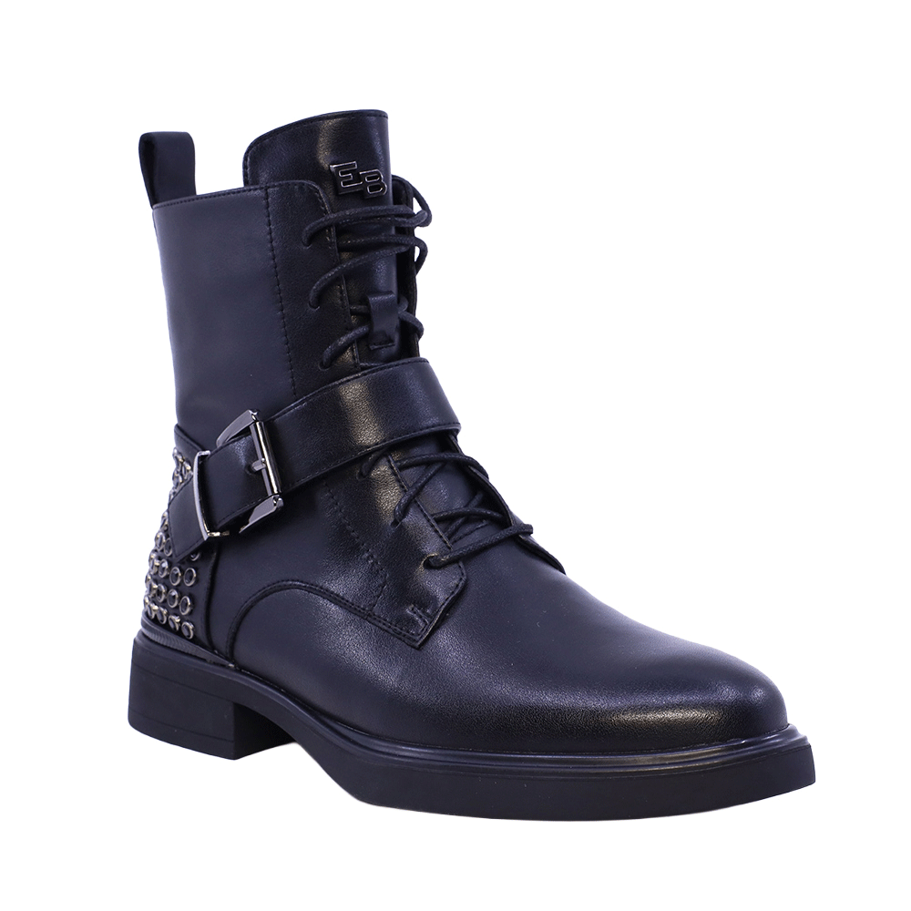 Ghete femei Enzo Bertini negre din piele cu elemente deco 1112DG5502N