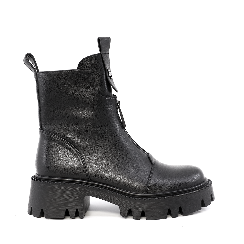 Ghete femei Enzo Bertini negre din piele cu fermoar frontal 1110DG5151N