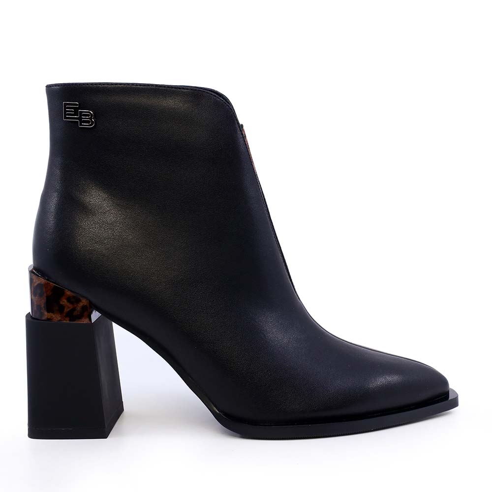 Ghete femei Enzo Bertini negre din piele  cu toc  1110DG9254N