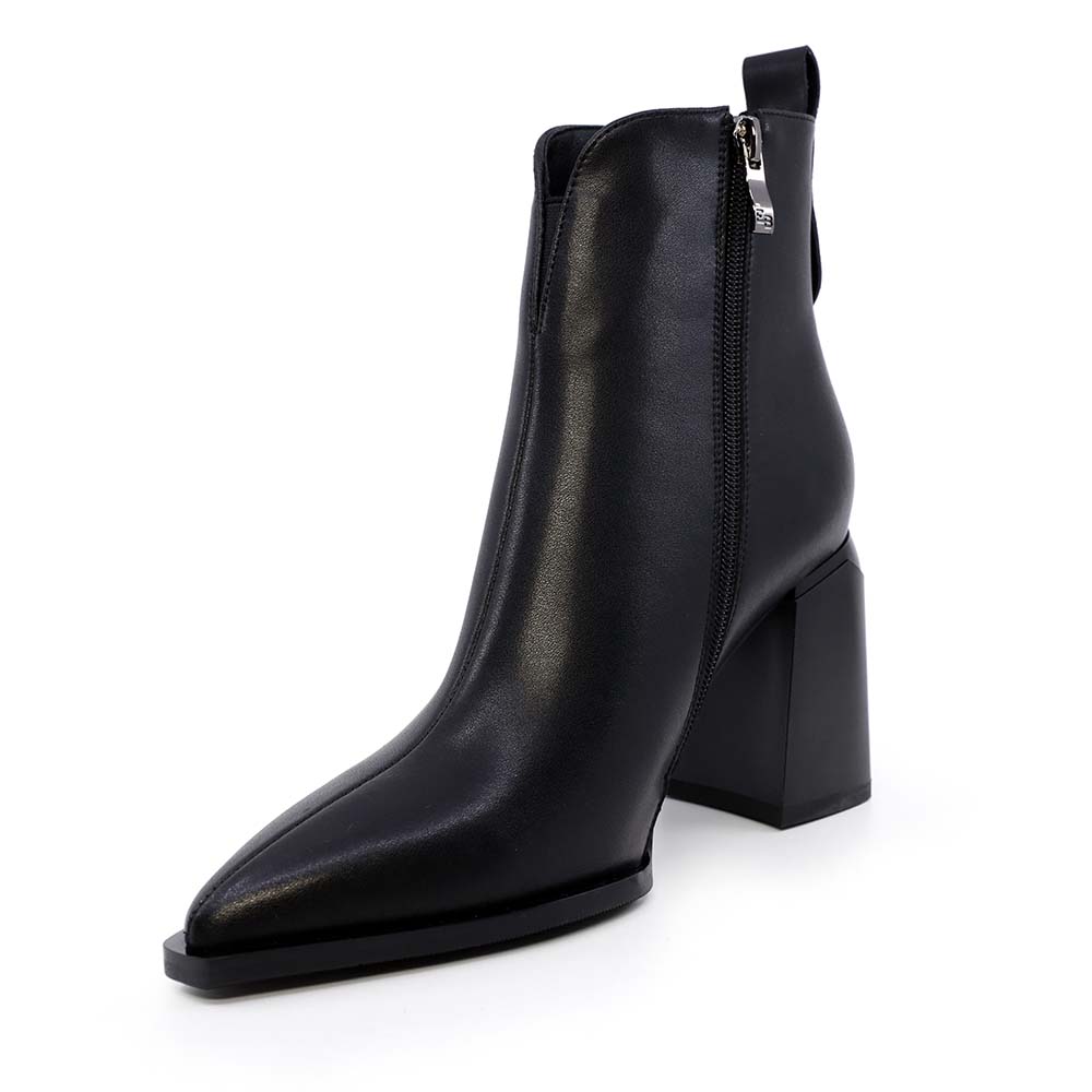 Ghete femei Enzo Bertini negre din piele  cu toc 1112dg9161n