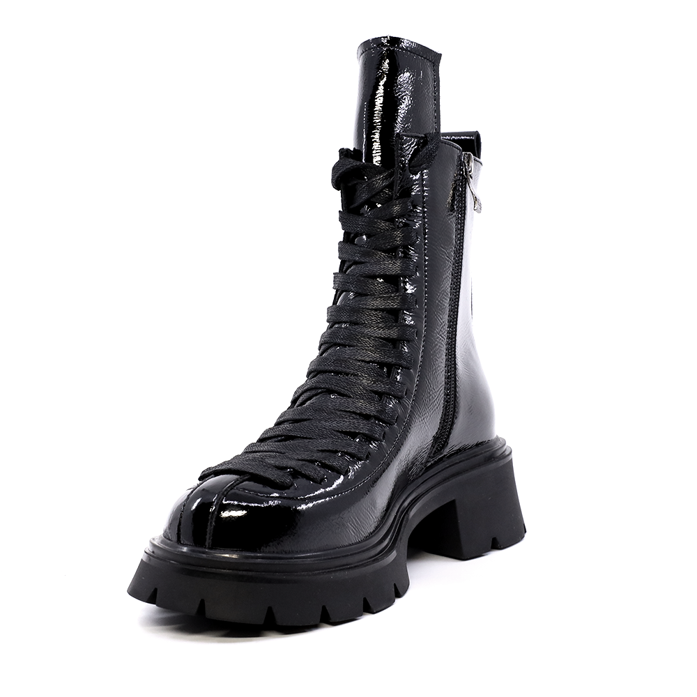 Ghete femei Enzo Bertini negre din piele lăcuită  1120DG1133LN
