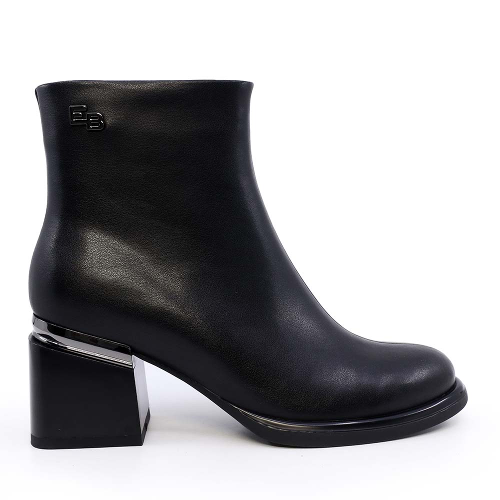 Ghete femei Enzo Bertini negre din piele naturală cu toc  1110DG2606N
