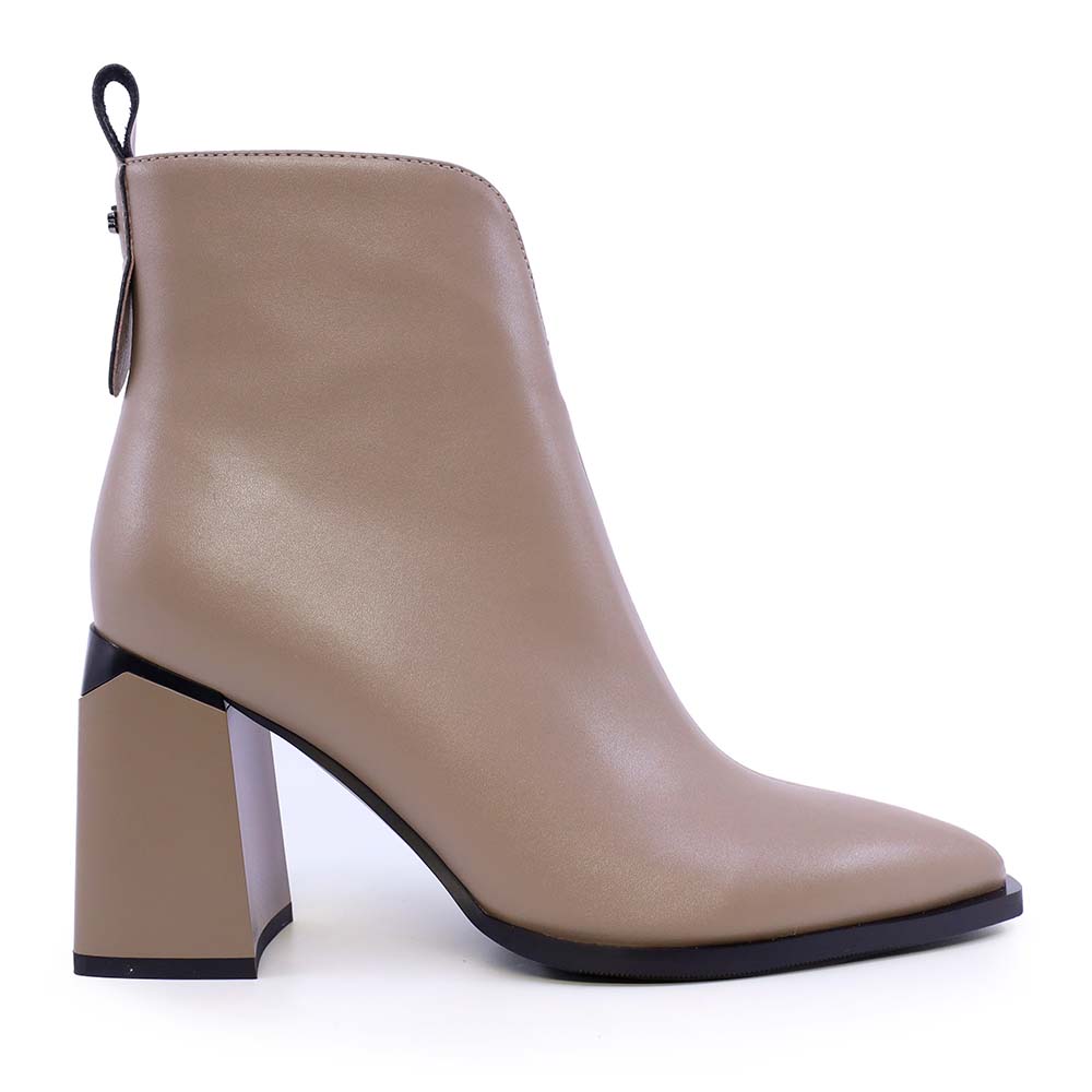 Ghete femei Enzo Bertini taupe din piele cu toc  1110DG9161TA